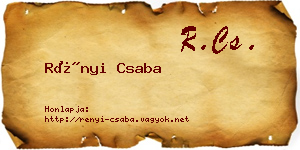 Rényi Csaba névjegykártya