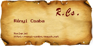 Rényi Csaba névjegykártya